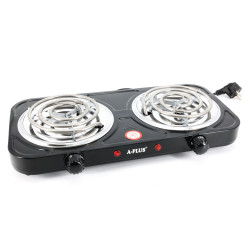 Электроплита A-Plus 2103 G BLACK настольная 2 конфорки, спиральная, 2000 Вт
