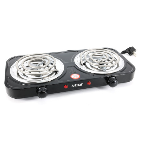 Электроплита A-Plus 2103 G BLACK настольная 2 конфорки, спиральная, 2000 Вт